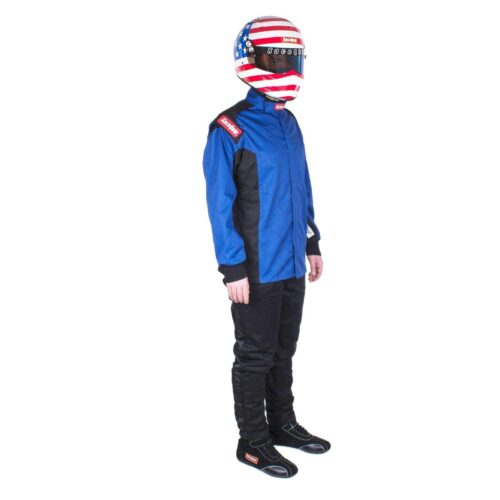 RaceQuip 131 Series Chevron-1 Fire Suit Jacket, Black/Blue/Red